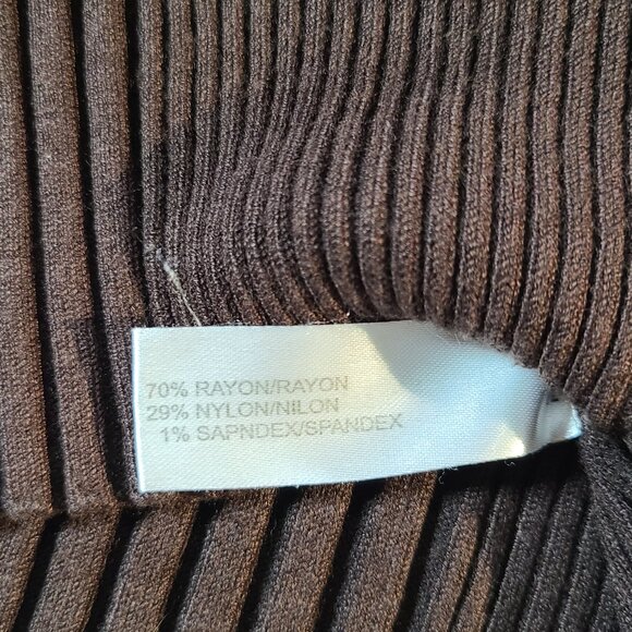 ByDesign Ribbed Slim Fit Sweater M Long Sleeve Brown Stretch Knit Top - Picture 4 of 8